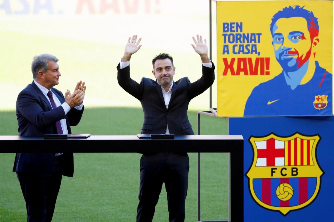  Presentación Xavi Hernández en Barcelona. EFE.