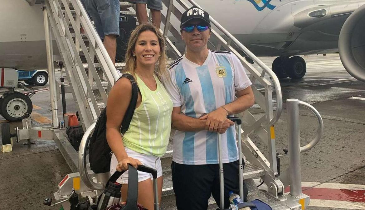 Pablo Lescano junto a su hermana Romina