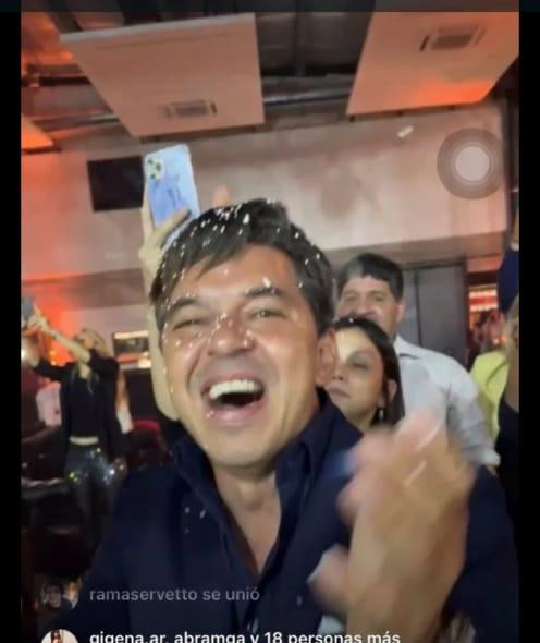 Marcelo Gallardo en la fiesta intima de River.