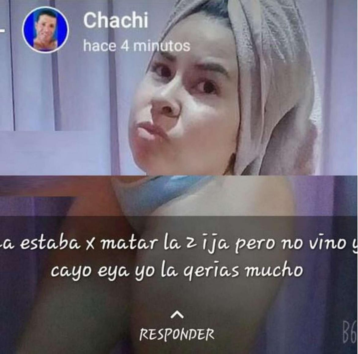 El estado de WhatsApp que compartió el femicida después de cometer el crimen, foto Diario Chaco