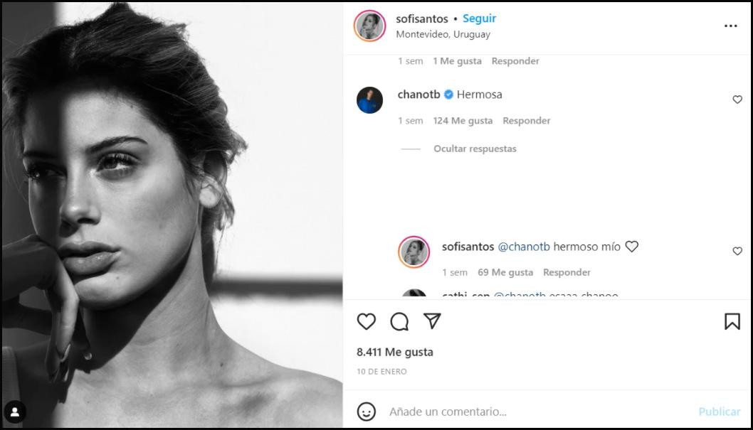 Sofía Santos, novia de Chano, Redes sociales