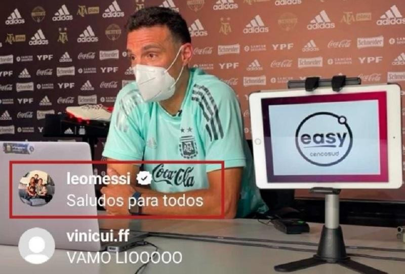 El llamativo mensaje de Messi en medio de la conferencia de Scaloni