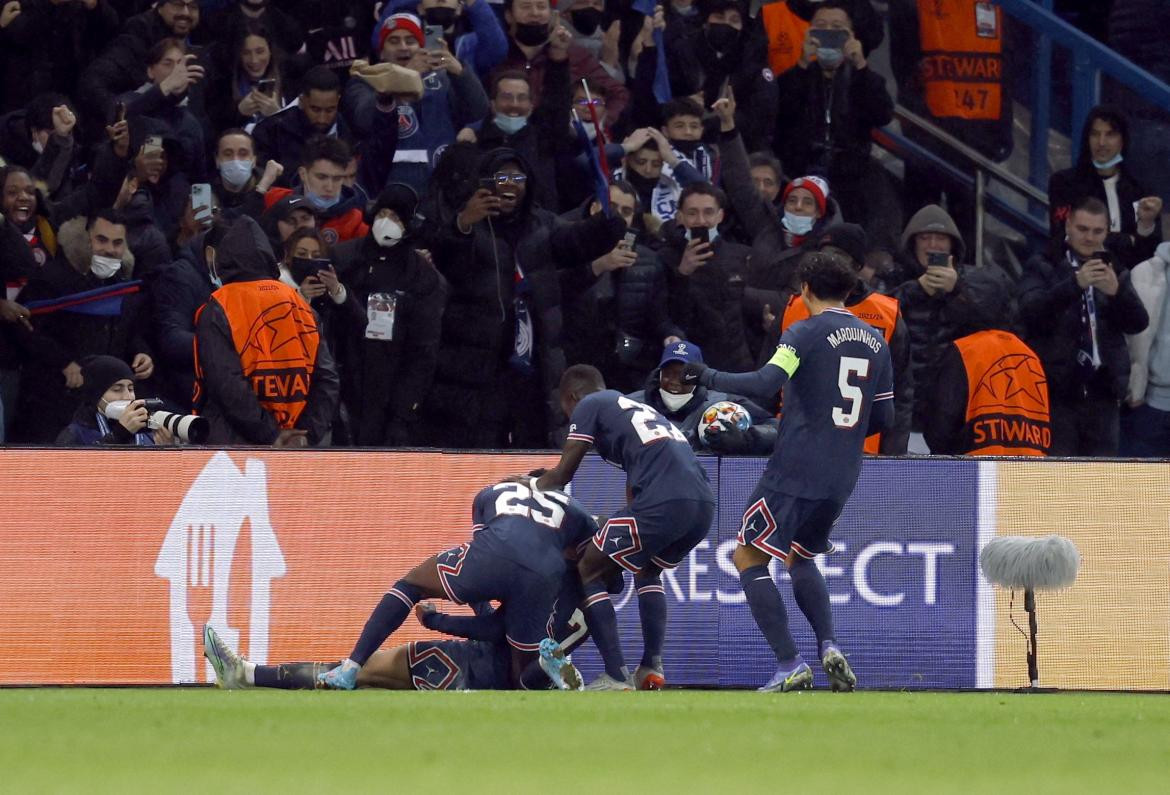 Festejo del PSG ante el Real Madrid por la Champions League, REUTERS