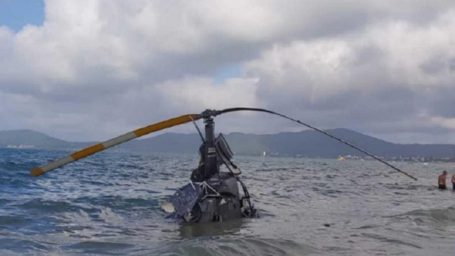 Un helicóptero se estrelló frente a una playa de Miami