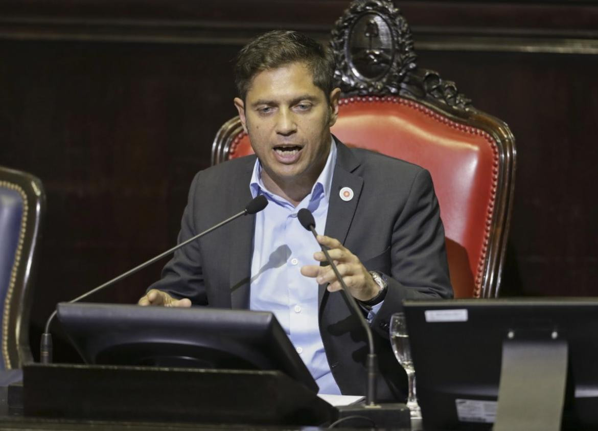 Kicillofok, en la legislatura bonaerense durante la apertura del período 150° de Sesiones Ordinarias de la Provincia de Buenos Aires. Foto NA