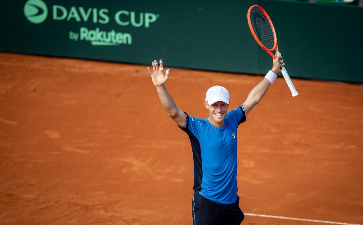 Diego Schwartzman venció al checo Tomas Machac 2-, 6-2 y 6- 3 en partido por Copa Davis. Foto NA: