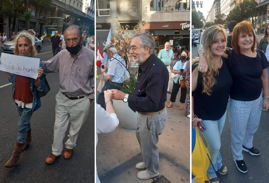 Multitudinaria marcha en apoyo a Ucrania en el centro porteño