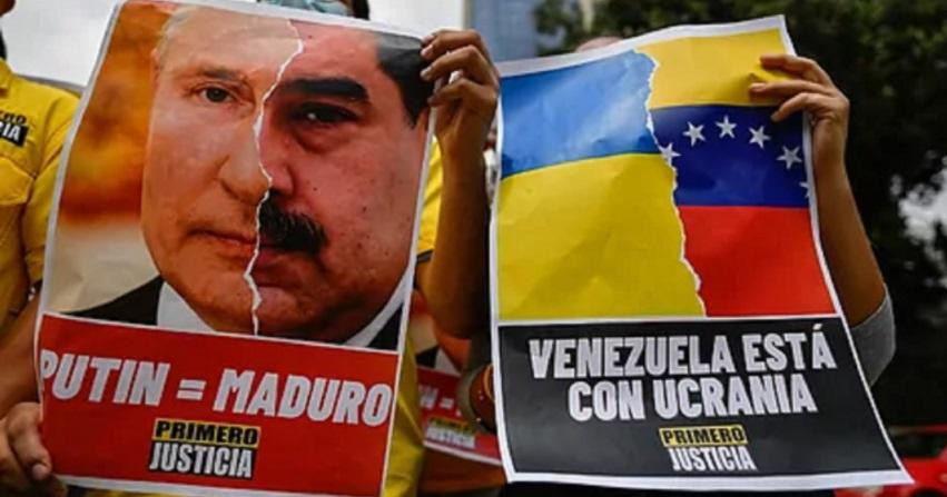 Protesta en Venezuela contra la guerra en Ucrania