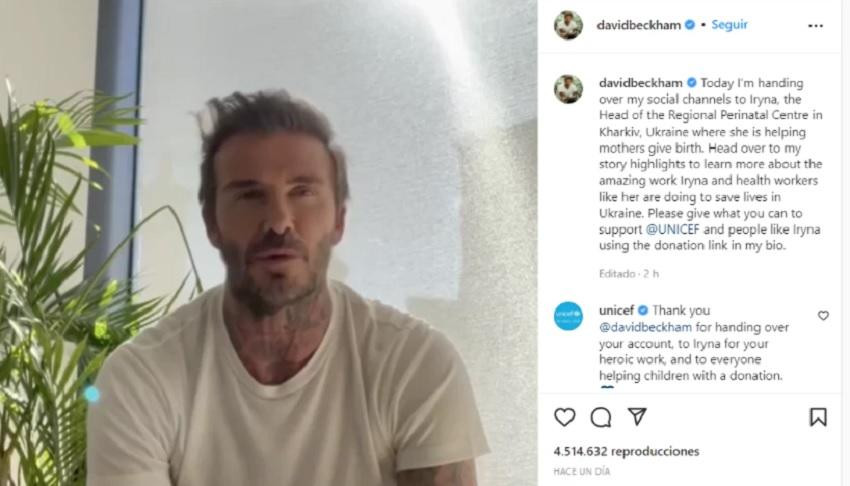 Beckham cedió su cuenta de Instagram a una médica para que muestre el horror en Ucrania