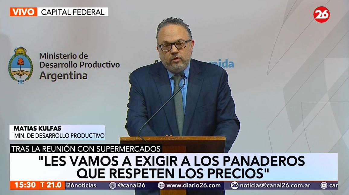 Kulfas, anuncios del Gobierno por precios, CANAL 26