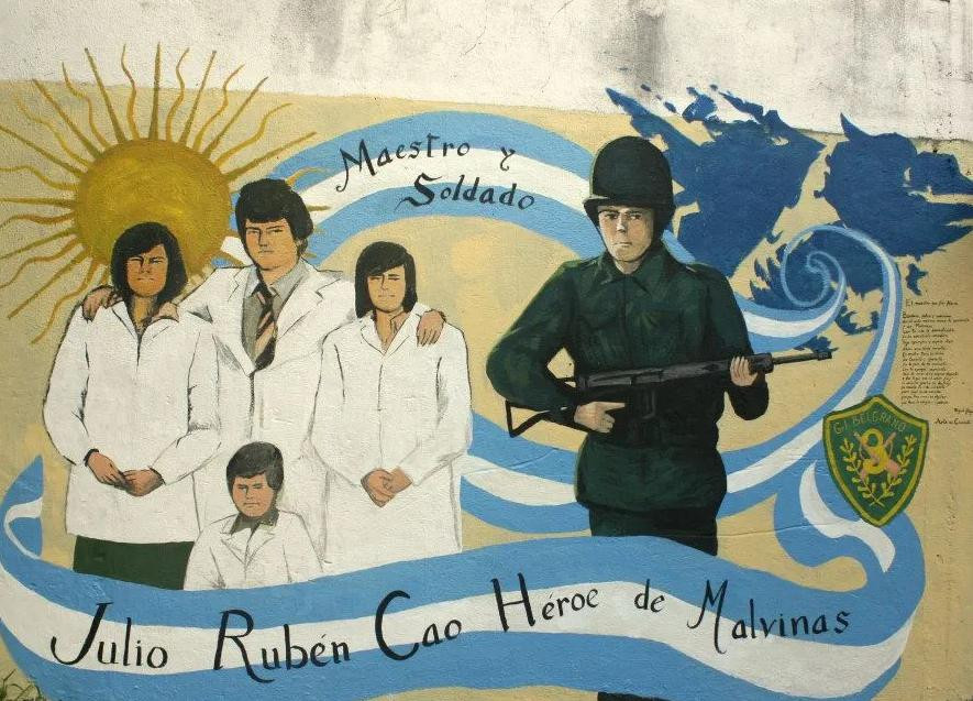 Mural en memoria del soldado Cao