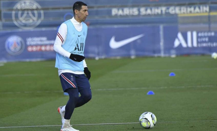 Di María en el entrenamiento del PSG