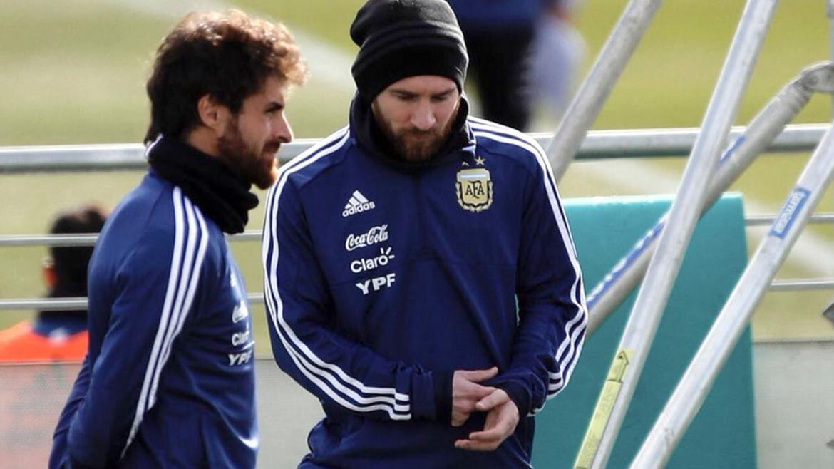 Pablo Aimar y Lionel Messi