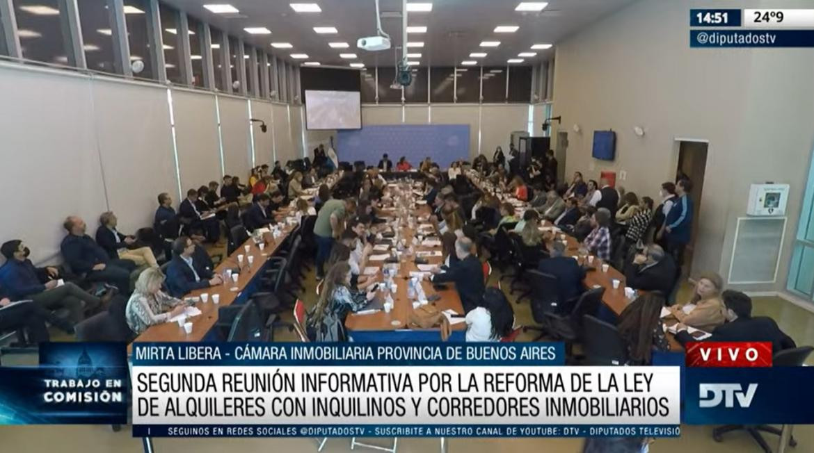 Ley de Alquileres, debate en Diputados, Comisiones, Foto captura DTV