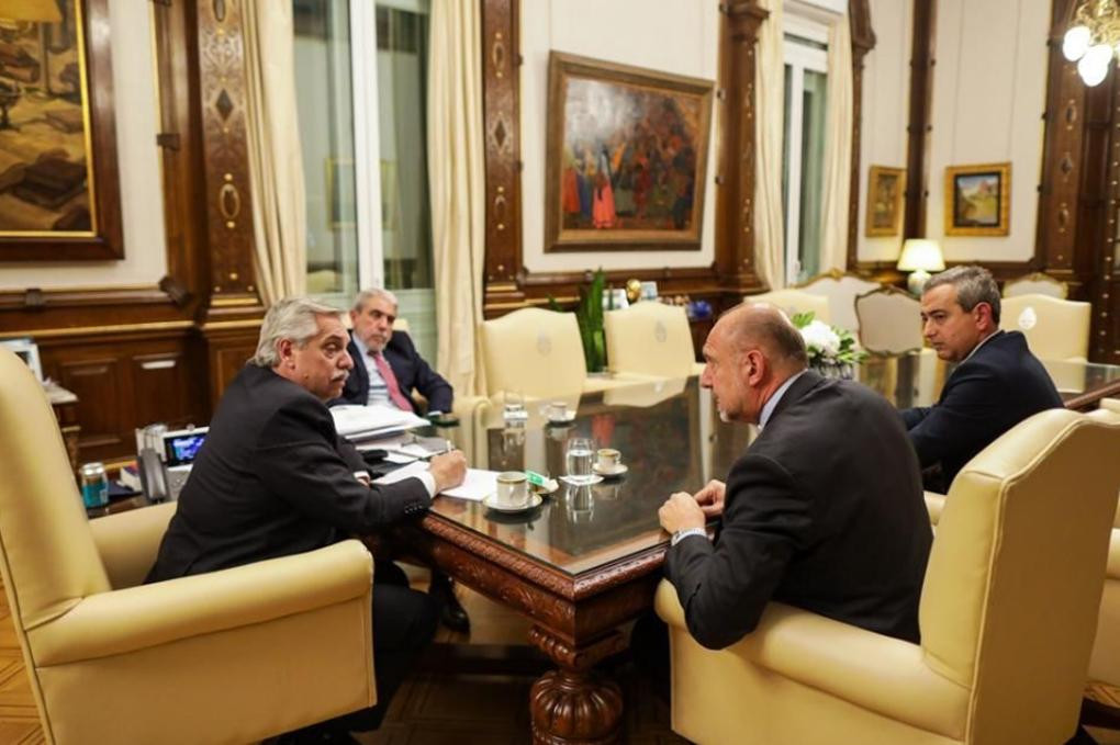 Alberto Fernández, Omar Perotti, reunión, Casa Rosada, NA