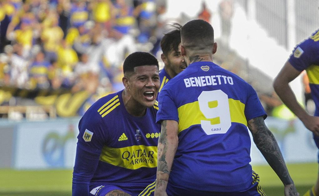 Festejo de Boca, Marcos Rojo y Darío Benedetto, NA