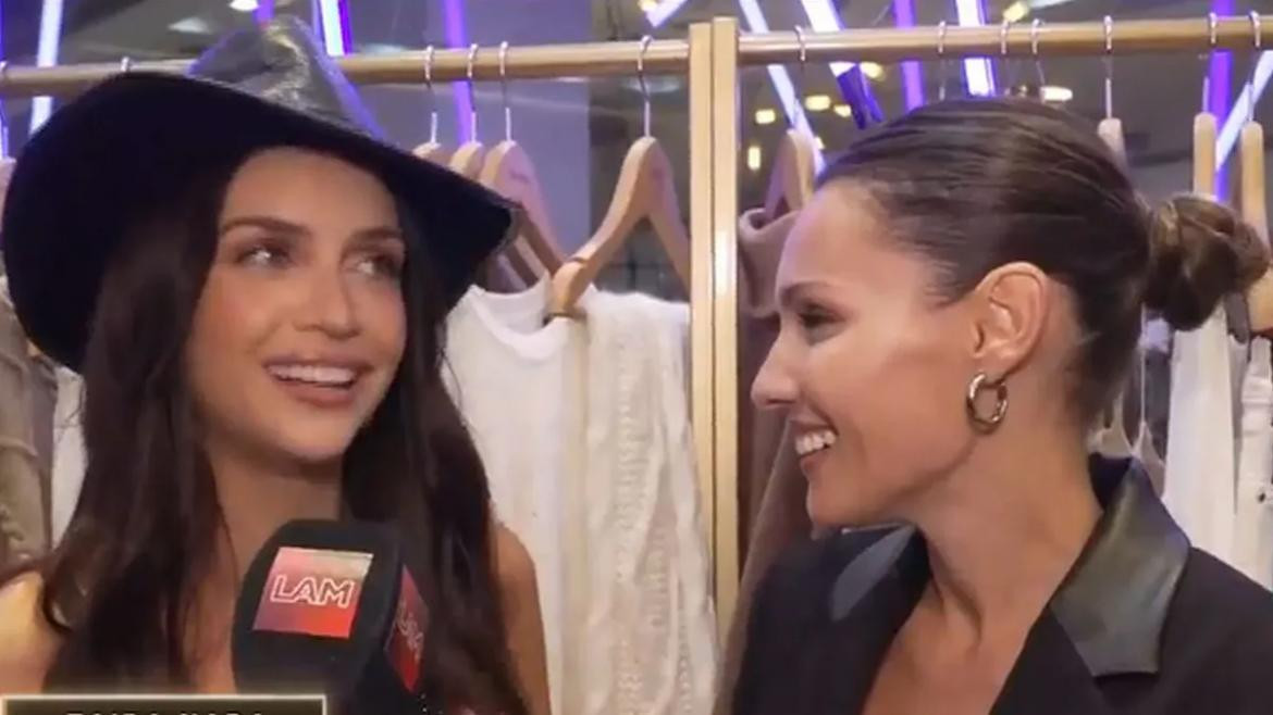 Pampita y Zaira Nara, móvil para LAM. Foto: captura pantalla.