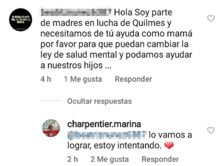 Respuesta de la mamá de Chano a un seguidor. Foto: Instagram.