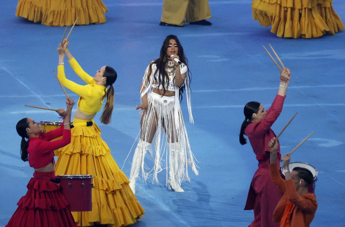 Show Camila Cabello, final de Champions League. Foto: Reuters.