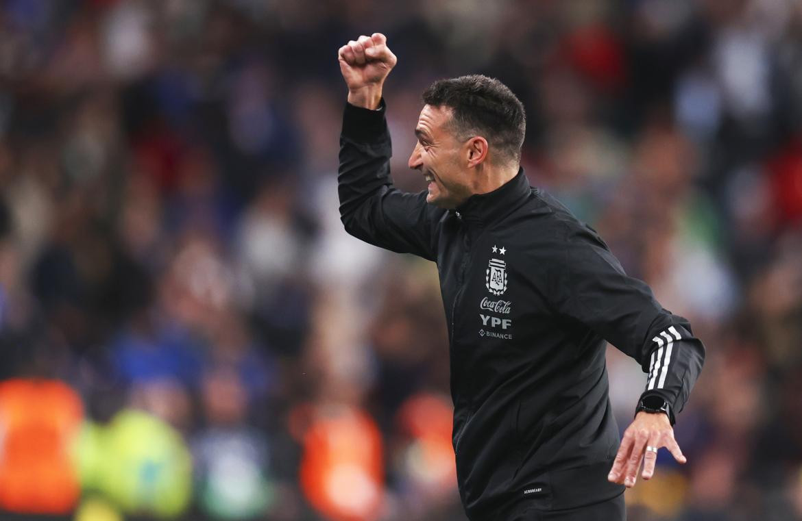 Lionel Scaloni en el estadio Wembley. Foto: NA.