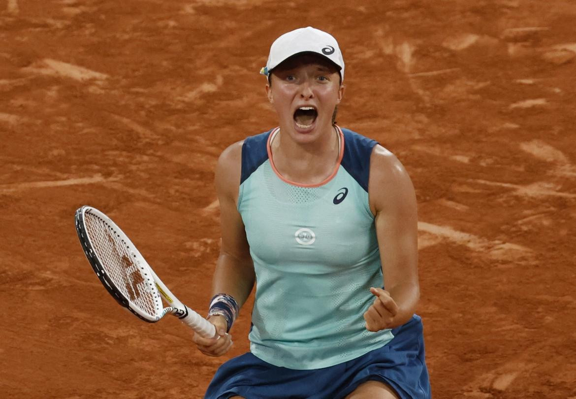 Iga Swiatek en Roland Garros. Foto: REUTERS.