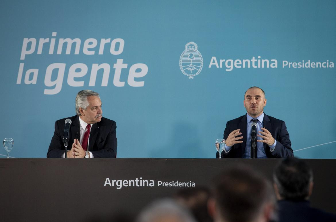 Alberto Fernández y Martín Guzmán. Foto: NA.