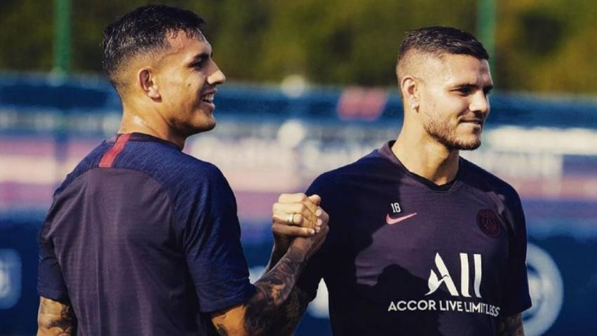 Leandro Paredes y Mauro Icardi. Foto: NA.