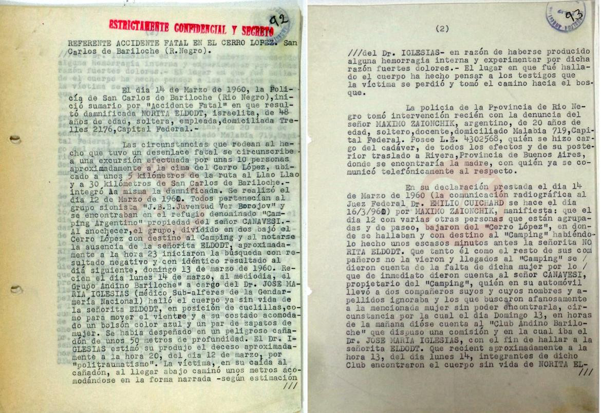 Josef Mengele y Nora Eldodt, Documento Ministerio del Interior