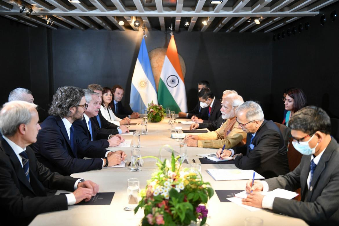 Alberto Fernández y el presidente de India, Foto NA	