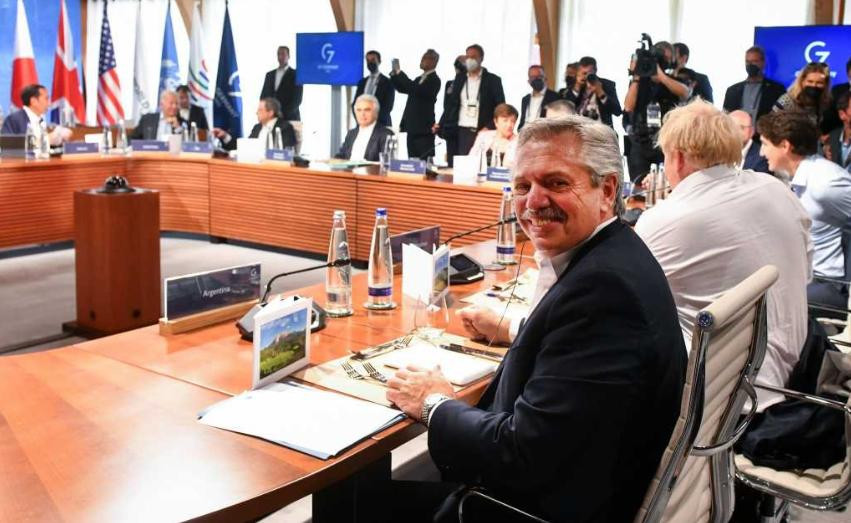 Alberto Fernández en la Cumbre del G7. Foto: NA.