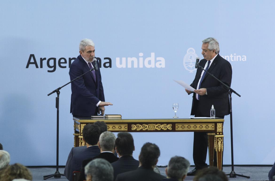 Aníbal Fernández y Alberto Fernández. Foto: NA.