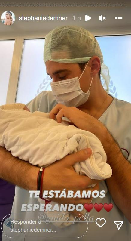 Guido Pella junto a su hija. Foto: captura instagram/stephaniedemner.