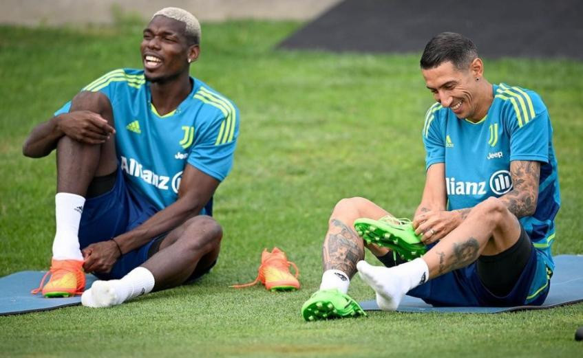 Ángel Di María y Paul Pogba en la Juventus. Foto: NA.