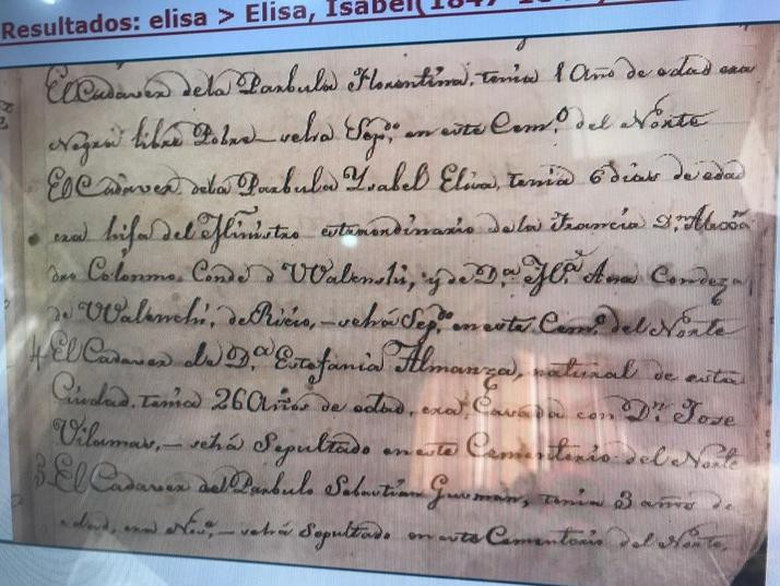 El folio 395 del libro de inhumaciones de mujeres que abarca el período de 1843 a 1849.