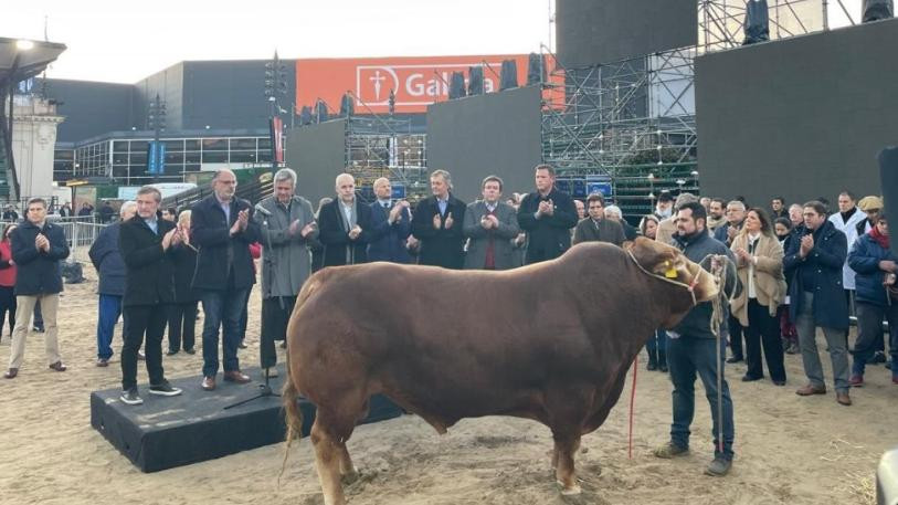 Horacio Rodríguez Larreta y Nicolás Pino realizaron el tradicional corte de cinta en La Rural. Foto: NA.