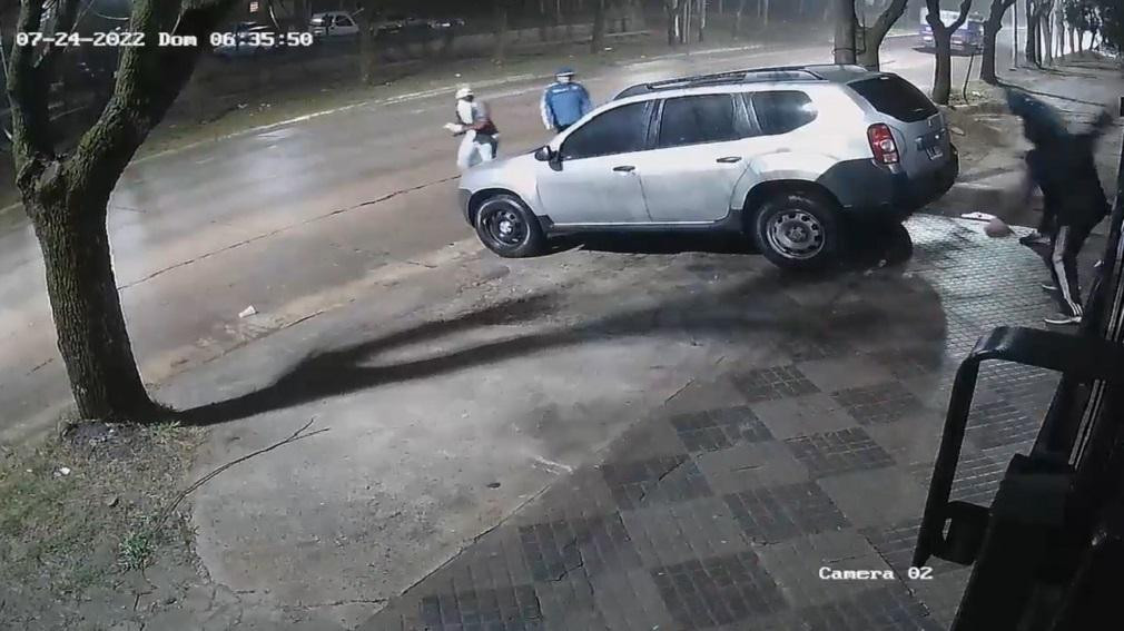 Asesinato de gendarme en El Jagüel, momento previo al crimen, foto captura video