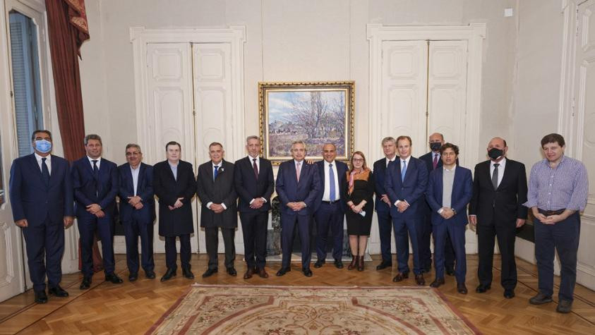 El presidente Alberto Fernández junto a los gobernadores. Foto: NA,