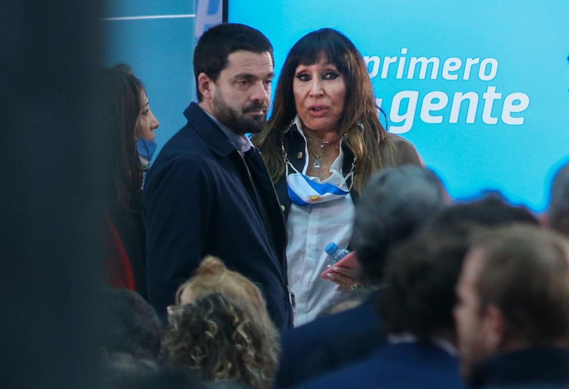 Moria Casán en el acto de jura del nuevo ministro de Economía, Sergio Massa. NA