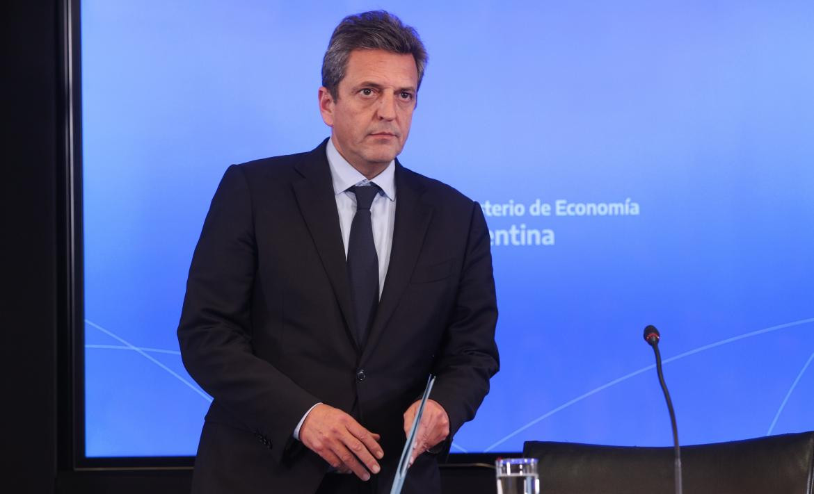 El ministro de Economía, Sergio Massa, durante el anuncio de las nuevas medidas. Foto NA: