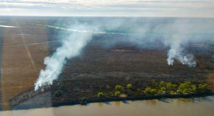 Incendios en el Delta. Foto: NA.