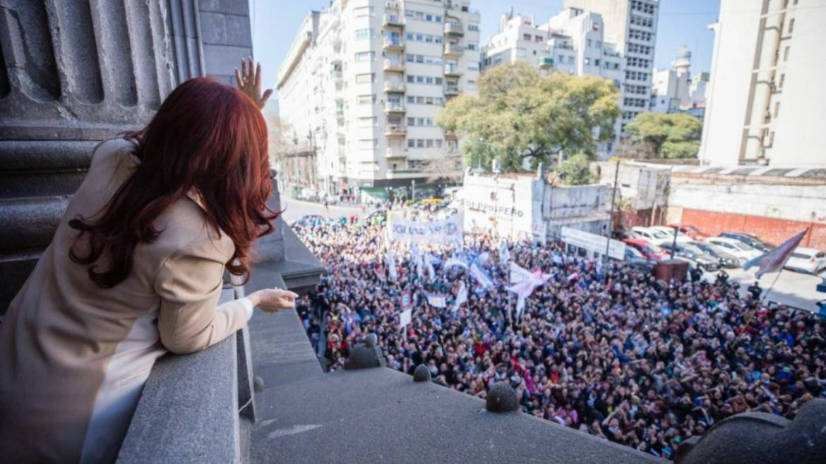 El reencuentro de Cristina. Foto: NA.