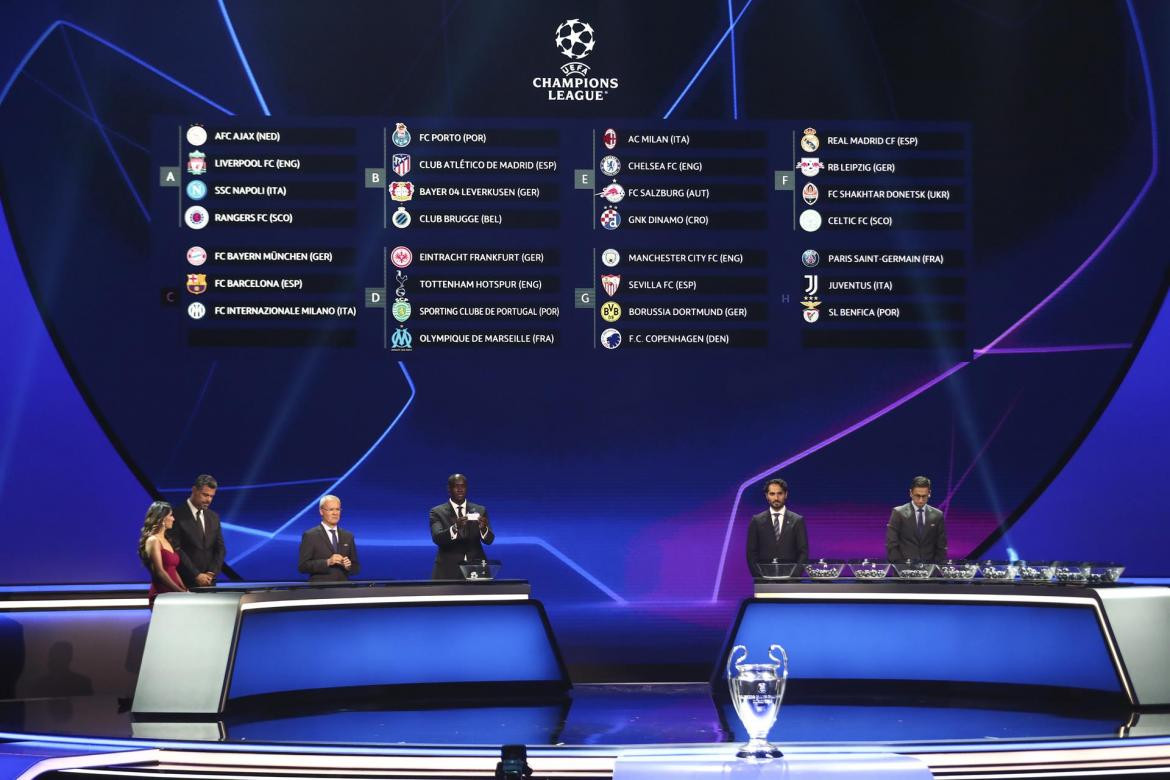 Sorteo Champions League 2022/2023. Foto: EFE.