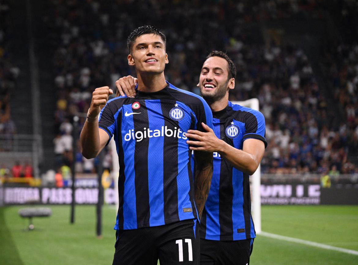 Festejo de Joaquín Correa para Inter ante Cremonese por Serie A. Foto: EFE.