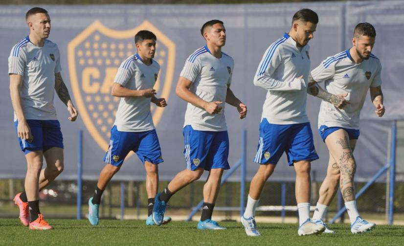 Entrenamiento de Boca, fútbol argentino. Foto: NA.