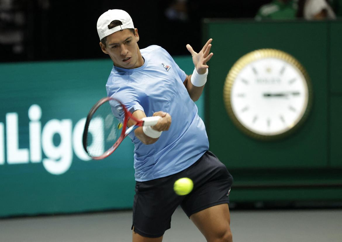 Sebastián Báez en la Copa Davis 2022. Foto: REUTERS.