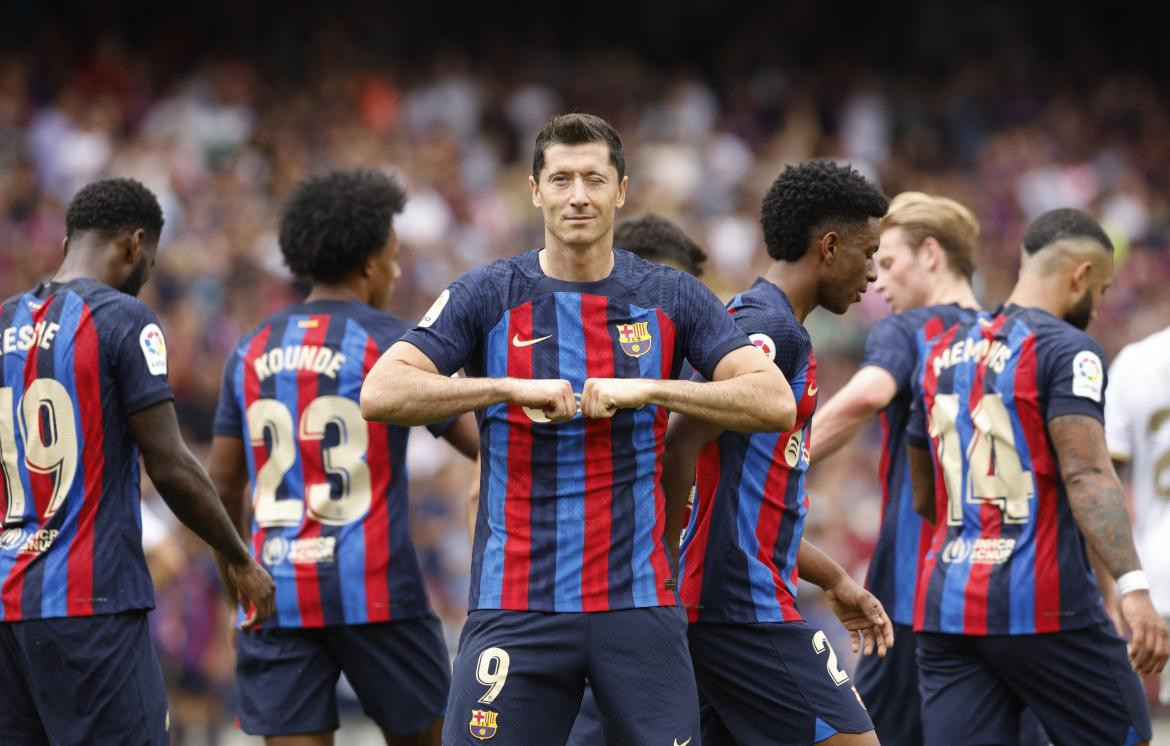 Festejo del Barcelona ante el Elche por La Liga Santander. Foto: REUTERS.