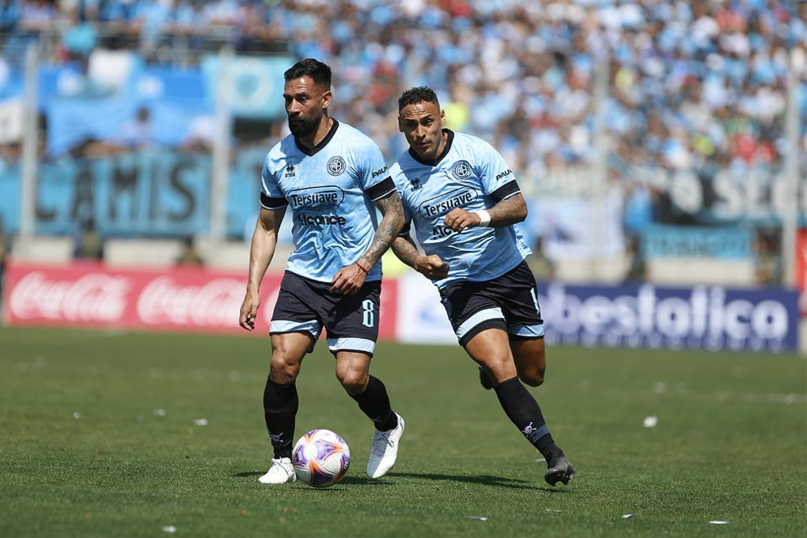 Rojas y Bordagaray, partícipes en el ascenso de Belgrano. Foto: Twitter @Belgrano.