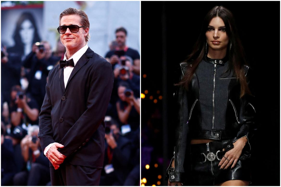 Brad Pitt y Emily Ratajkowski. Fotos: Reuters.