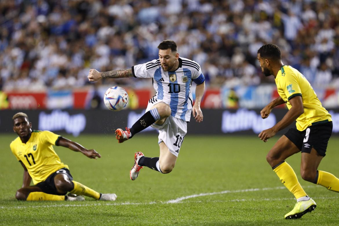 Selección argentina ante Jamaica. Foto: Telam.