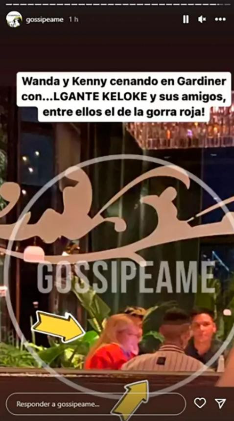 Wanda y L-Gante cenando juntos. Foto: Instagram/gossipeame